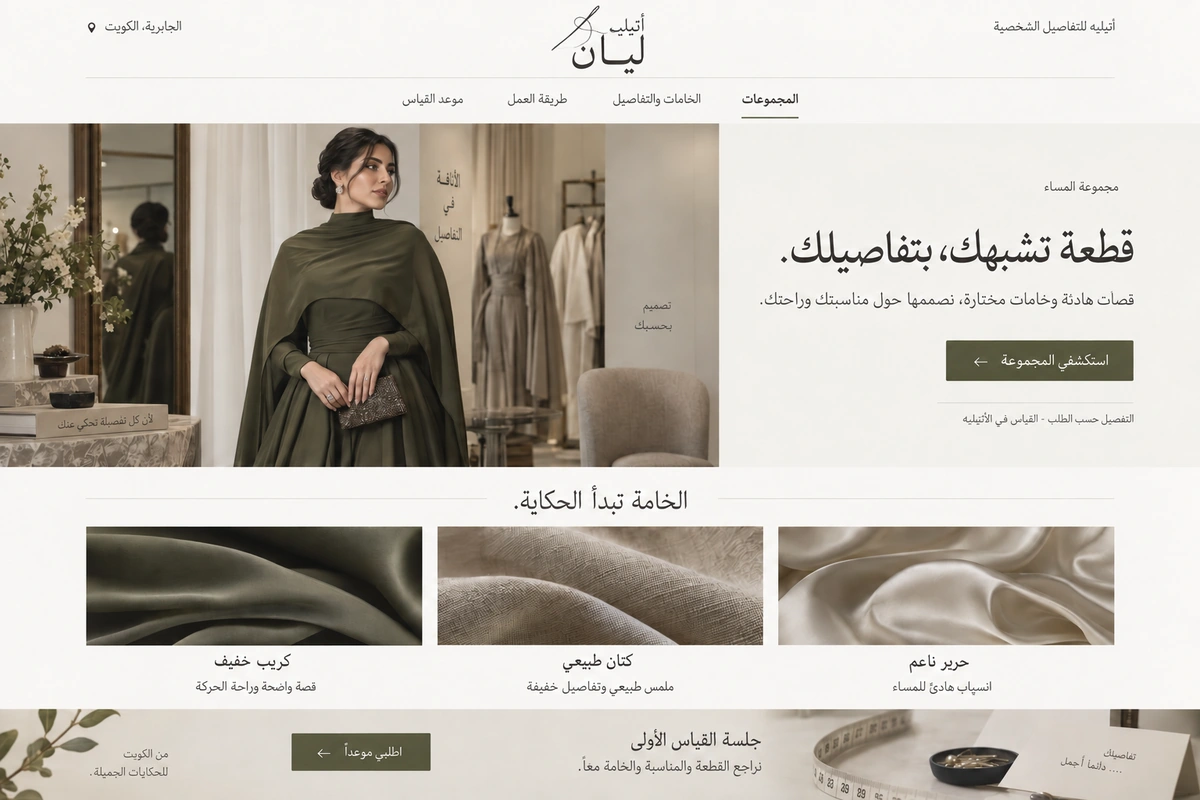 أتيليه ليان — تصميم واجهة تخيّلية