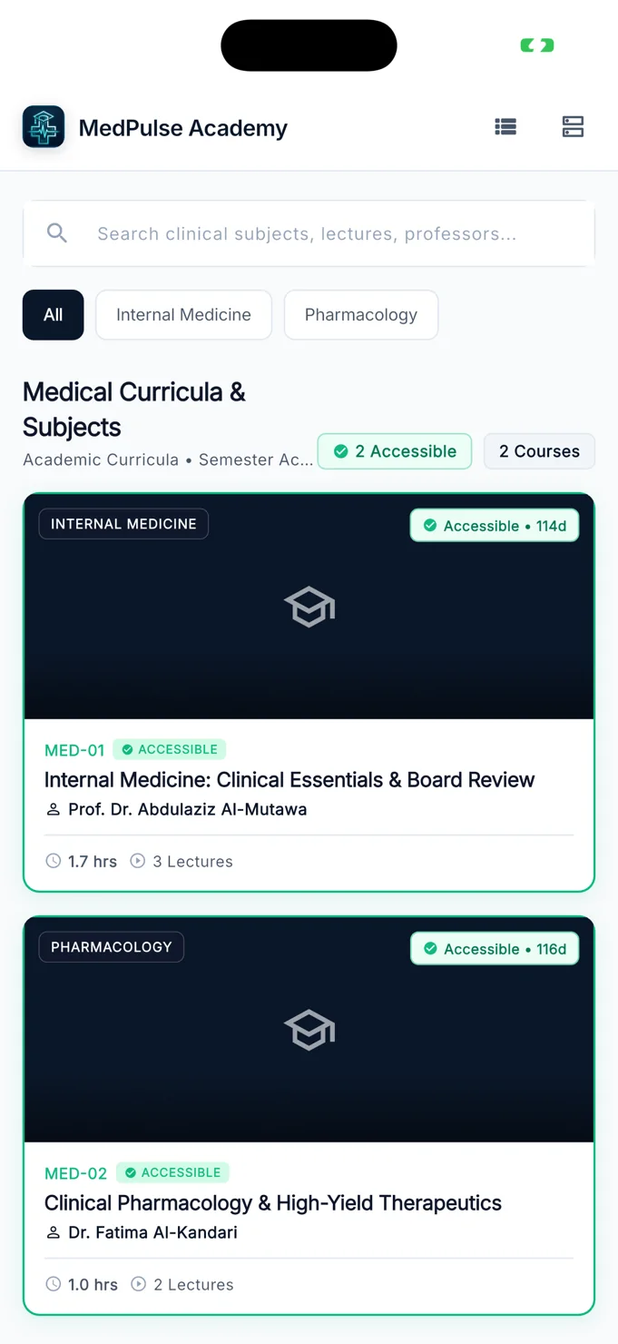 MedPulse Academy — The medical subject catalogue